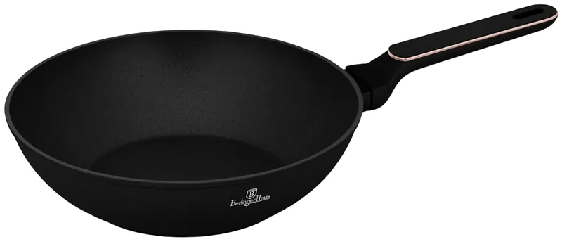 BerlingerHaus Wokpfanne Schwarz Roségold ø 28 cm - geeignet für alle Wärmequellen - Standard Antihaftbeschichtung