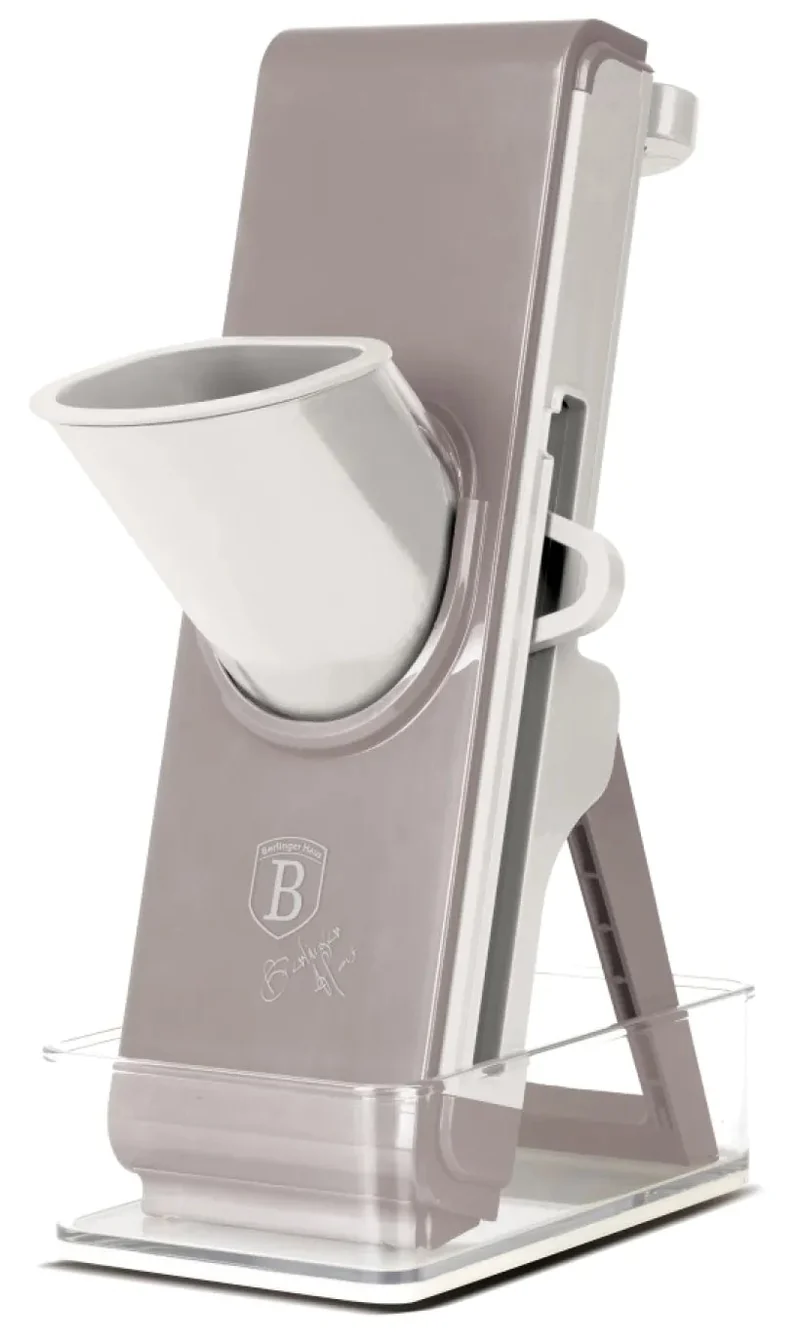 BerlingerHaus Mandoline / Gemüseschneider Taupe - mit Auffangbehälter