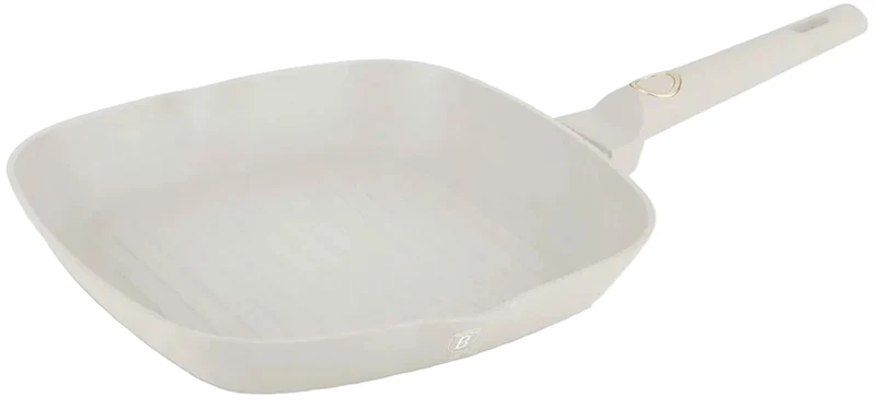 BerlingerHaus Grillpfanne Matt Creme 28 x 28 cm - geeignet für alle Wärmequellen - Standard Antihaftbeschichtung