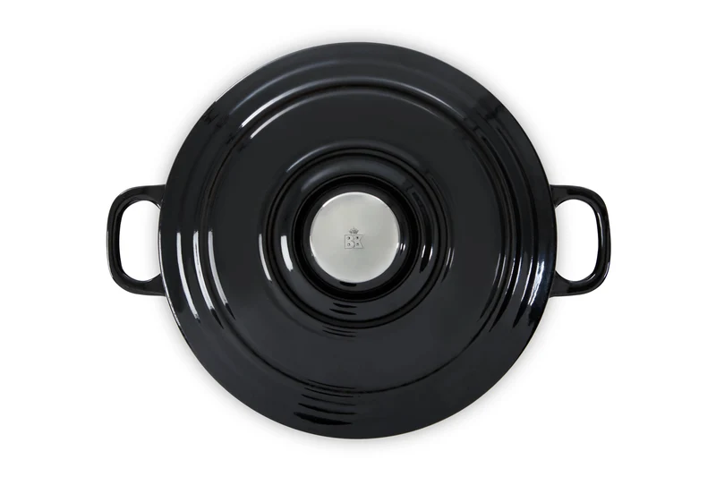 BK Topfset Bourgogne Jet Black Gusseisen 3-teilig - Bräter ø 24, 28 cm & Grillpfanne 26x26 cm - geeignet für alle Wärmequellen