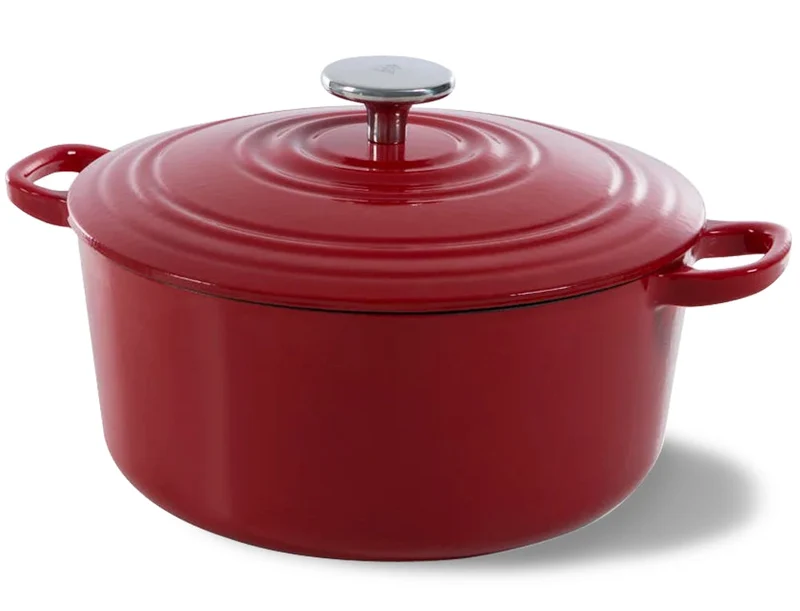 BK Bräter Bourgogne Chili Red Gusseisen ø 26 cm / 5,3 Liter - emaillierte Antihaftbeschichtung