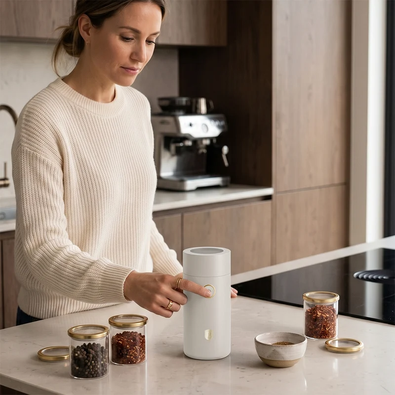 BerlingerHaus Elektrische Kaffeemühle / Kaffeebohnenmühle - Matt Crème - 150W
