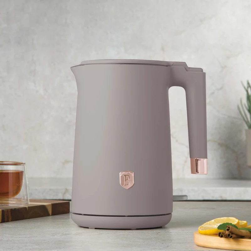 BerlingerHaus Wasserkocher Doppelwandig Taupe - 1,7 Liter - 1800W