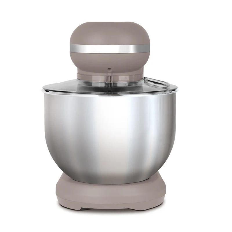 BerlingerHaus Küchenmaschine Taupe - Edelstahl Schüssel 6 Liter - 1500W