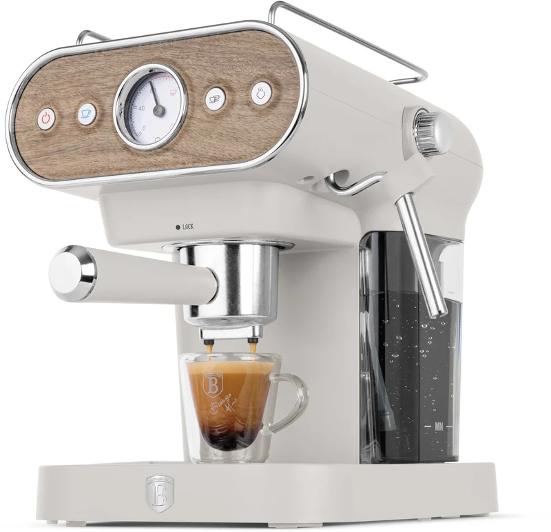 BerlingerHaus Espressomaschine / Siebträgermaschine Digital Matt Creme - 3-in-1 - 20 Bar - 1,0 Liter