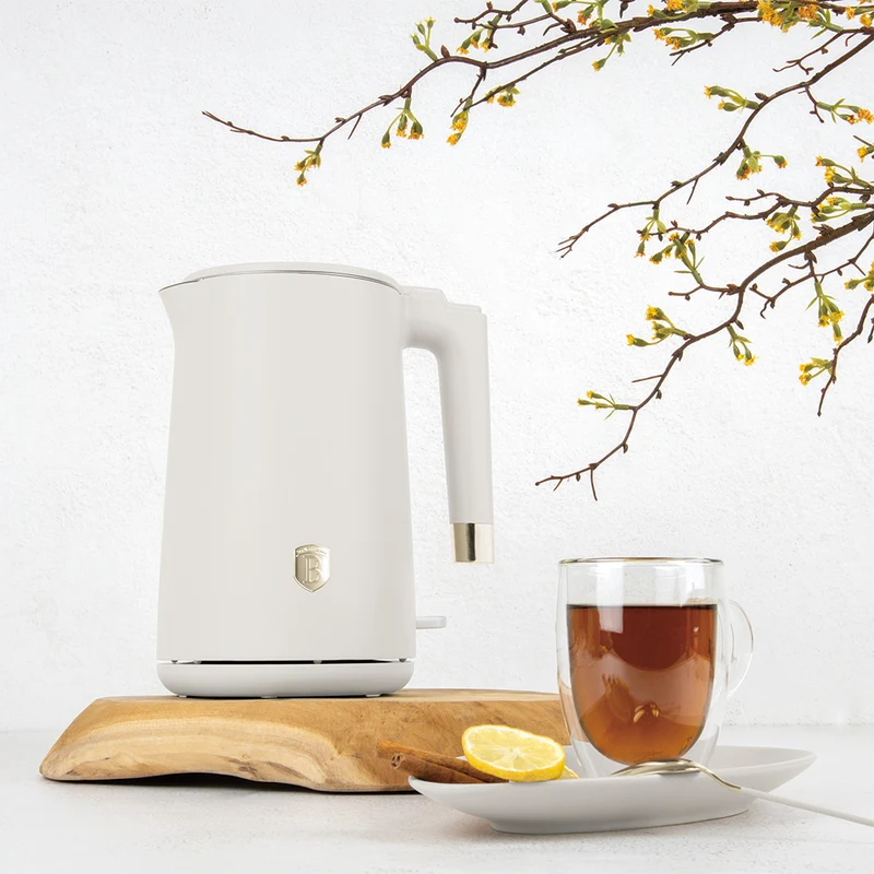 BerlingerHaus Wasserkocher Doppelwandig Matt Creme - 1.7 Liter - 1800W