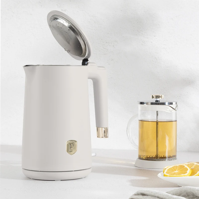 BerlingerHaus Wasserkocher Doppelwandig Matt Creme - 1.7 Liter - 1800W