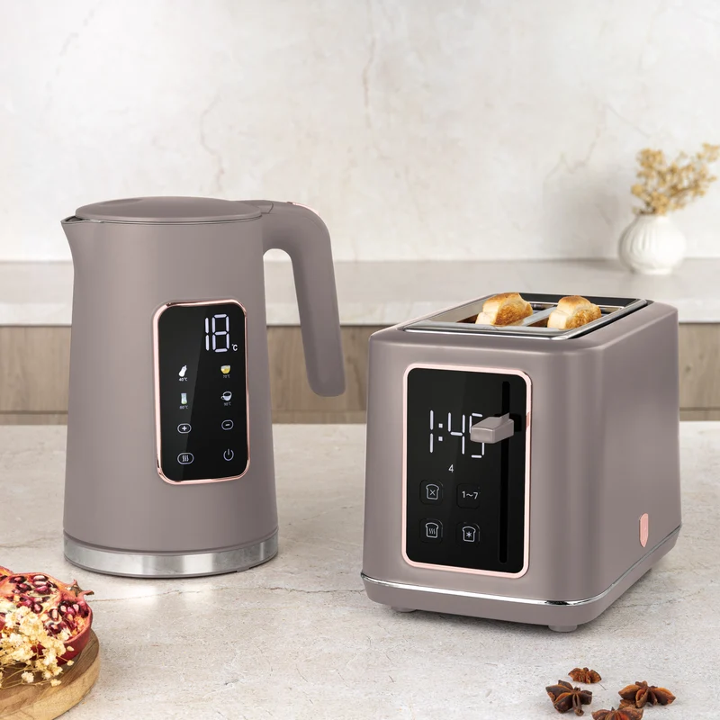 BerlingerHaus Toaster Digital Taupe - 2 Schlitze - 870W