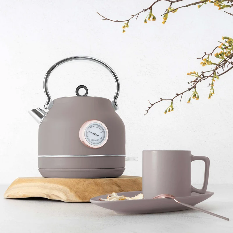 BerlingerHaus Wasserkocher Taupe - mit Thermometer - 1,7 Liter - 2200W
