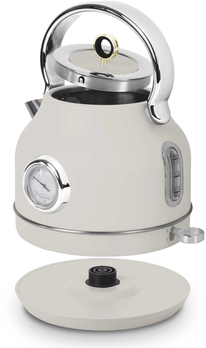 BerlingerHaus Wasserkocher Matt Crème - mit Thermometer - 1.7 Liter - 2200W