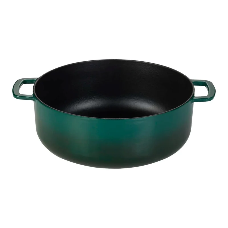 Combekk Bräter mit Deckel Gusseisen Holly Green ø 28 cm / 5,3 Liter - emaillierte Antihaftbeschichtung