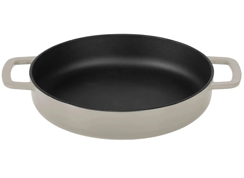 Combekk Bratpfanne mit 2 Griffen Gusseisen Sand ø 28 cm - emaillierte Antihaftbeschichtung