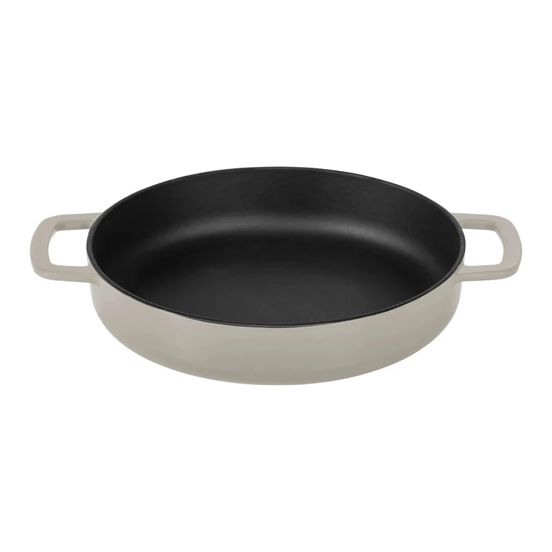 Combekk Bratpfanne mit 2 Griffen Gusseisen Sand ø 24 cm - emaillierte Antihaftbeschichtung