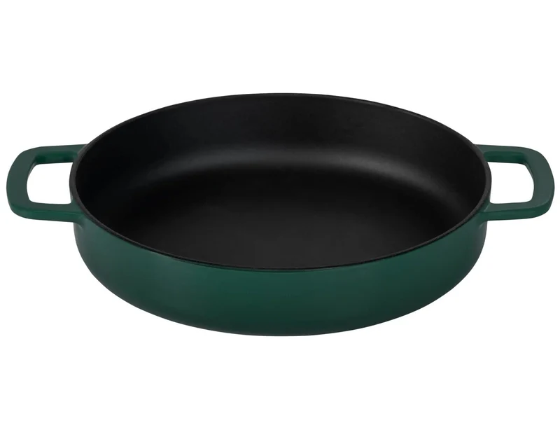 Combekk Bratpfanne mit 2 Griffen Gusseisen Holly Green ø 28 cm - emaillierte Antihaftbeschichtung