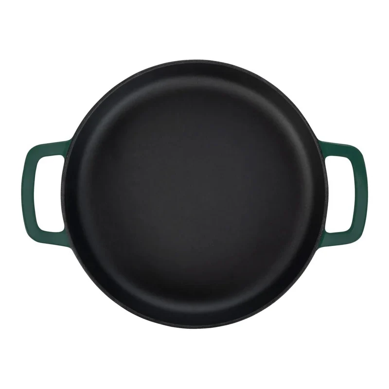 Combekk Bratpfanne mit 2 Griffen Gusseisen Holly Green ø 24 cm - emaillierte Antihaftbeschichtung