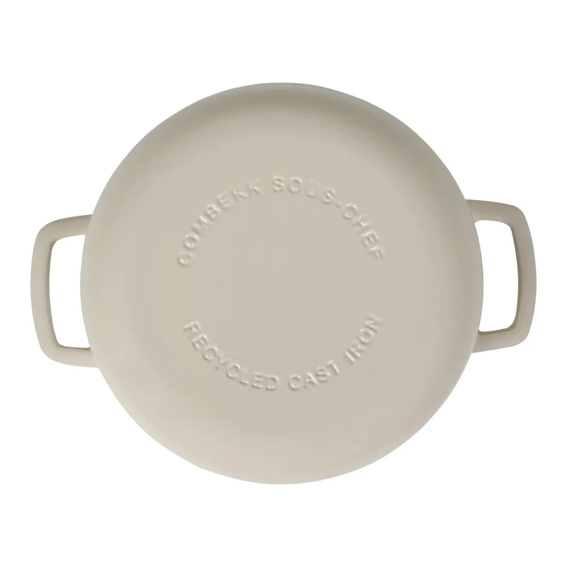 Combekk Bräter mit Deckel Gusseisen Sand ø 24 cm / 3,8 Liter - emaillierte Antihaftbeschichtung
