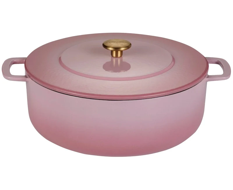 Combekk Bräter mit Deckel Gusseisen Pink ø 28 cm / 5.3 Liter - emaillierte Antihaftbeschichtung