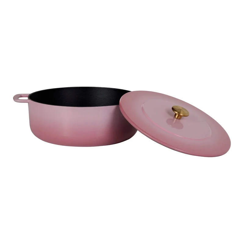 Combekk Bräter mit Deckel Gusseisen Pink ø 28 cm / 5.3 Liter - emaillierte Antihaftbeschichtung