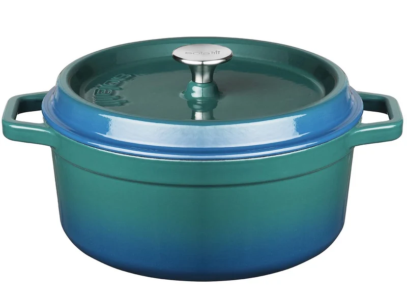 Sola Bräter mit Deckel Blau - ø 24 cm / 3.5 liter - Emaillierte Antihaftbeschichtung