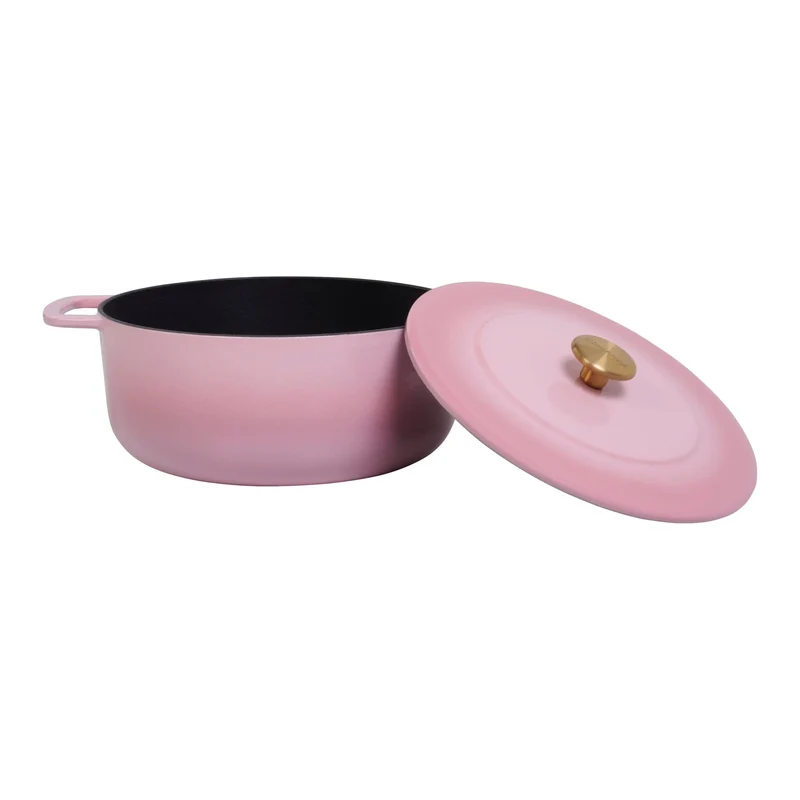 Combekk Bräter mit Deckel Gusseisen Pink ø 24 cm / 3.8 Liter - emaillierte Antihaftbeschichtung