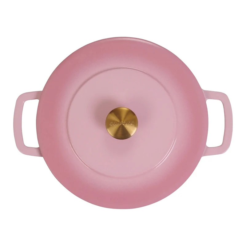 Combekk Bräter mit Deckel Gusseisen Pink ø 24 cm / 3.8 Liter - emaillierte Antihaftbeschichtung