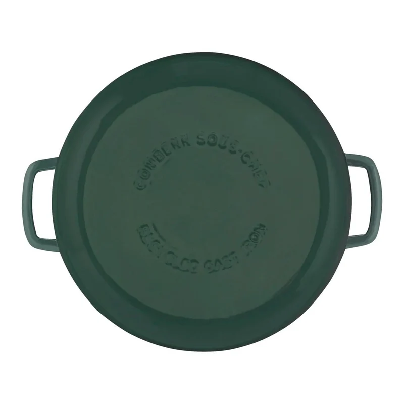 Combekk Bräter mit Deckel Gusseisen Holly Green ø 24 cm / 3,8 Liter - emaillierte Antihaftbeschichtung