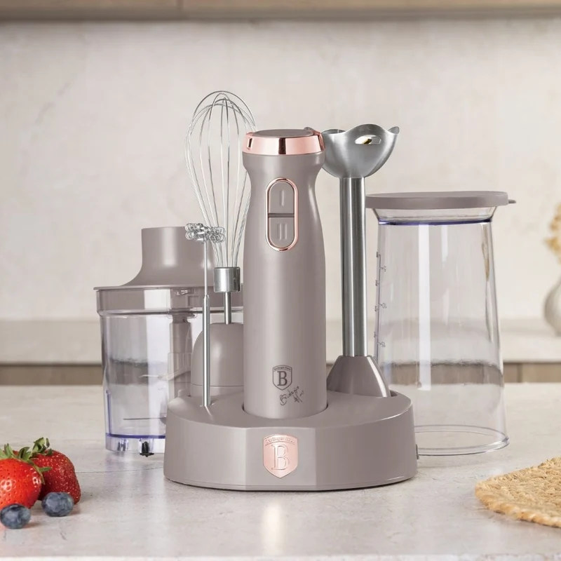 BerlingerHaus Stabmixer Set Matt Taupe – 6-in-1 – 800 W