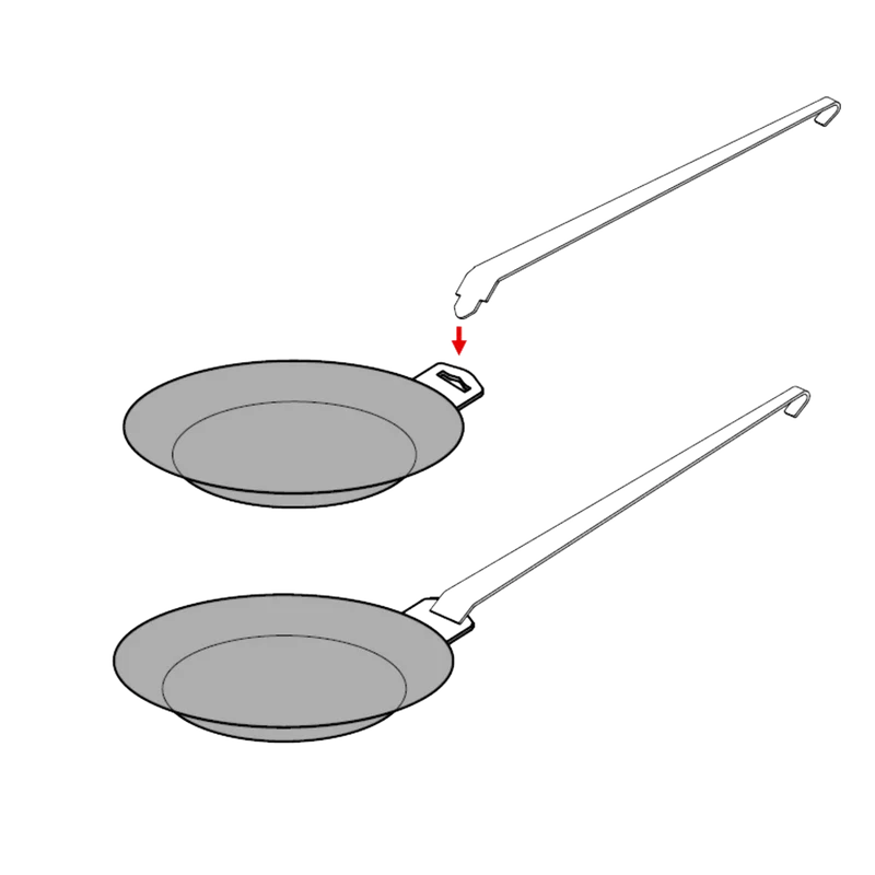 Flex-Pfanne Ø 32+cm H.3,5cm Schmiedeeisern mit Adapter für Flexgriff