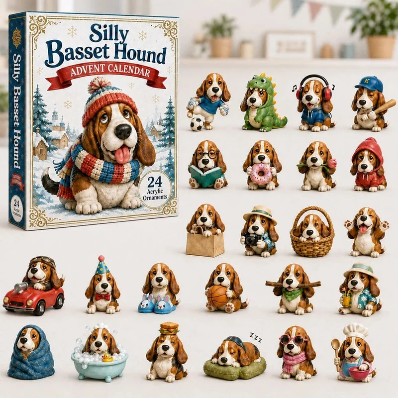 Dwaze Basset Hound Adventskalender 2026 – 24 Dagen Vol Verrassingen