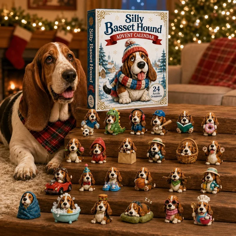 Dwaze Basset Hound Adventskalender 2026 – 24 Dagen Vol Verrassingen