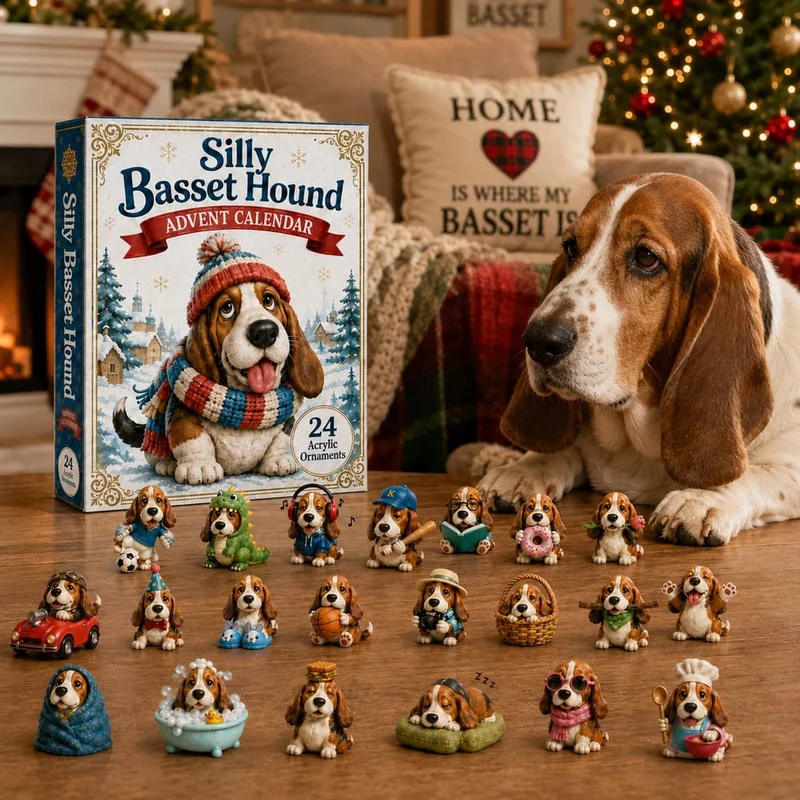 Dwaze Basset Hound Adventskalender 2026 – 24 Dagen Vol Verrassingen