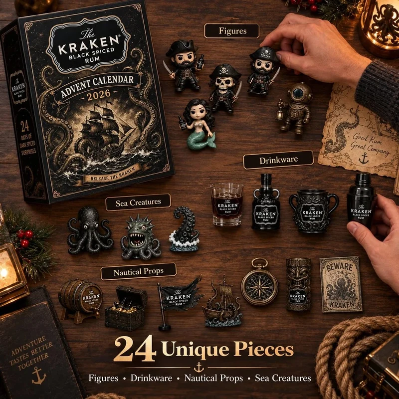 Kraken Rum Adventskalender – 24-Daagse Mini Flessen Kerst Countdown