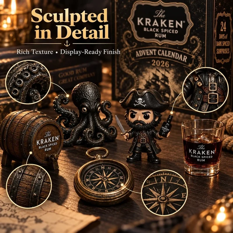Kraken Rum Adventskalender – 24-Daagse Mini Flessen Kerst Countdown