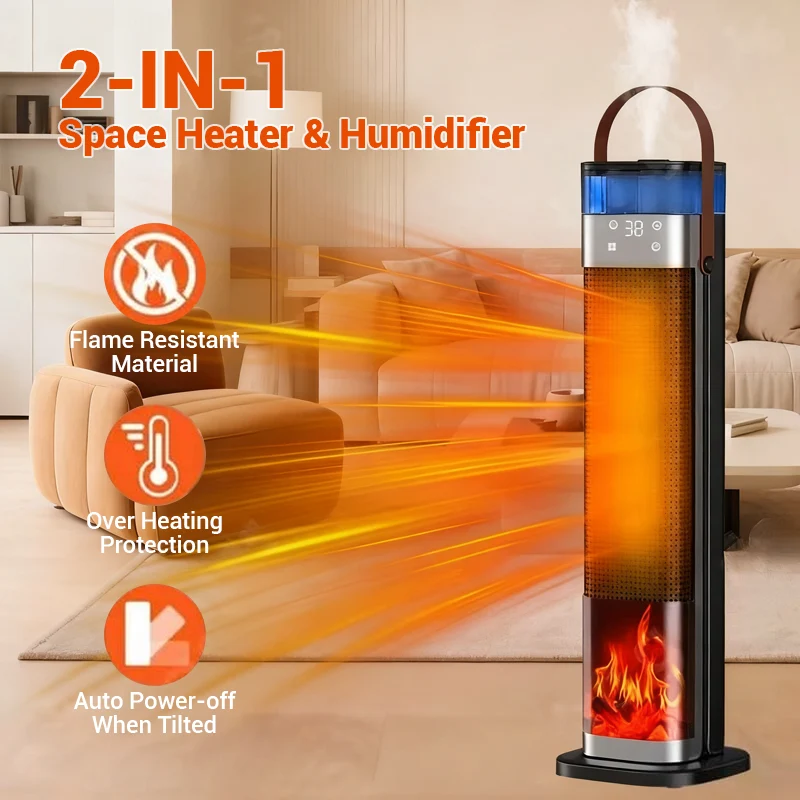 PTC Kachel 2000W met Luchtbevochtiger – 2-in-1 Elektrische Verwarming