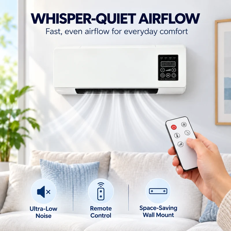 Wandairco & Verwarming 2-in-1 – Wandgemonteerde Airconditioner met Afstandsbediening