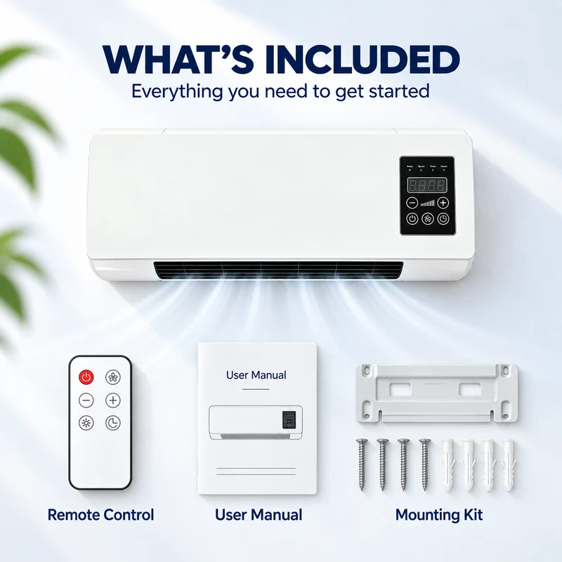 Wandairco & Verwarming 2-in-1 – Wandgemonteerde Airconditioner met Afstandsbediening