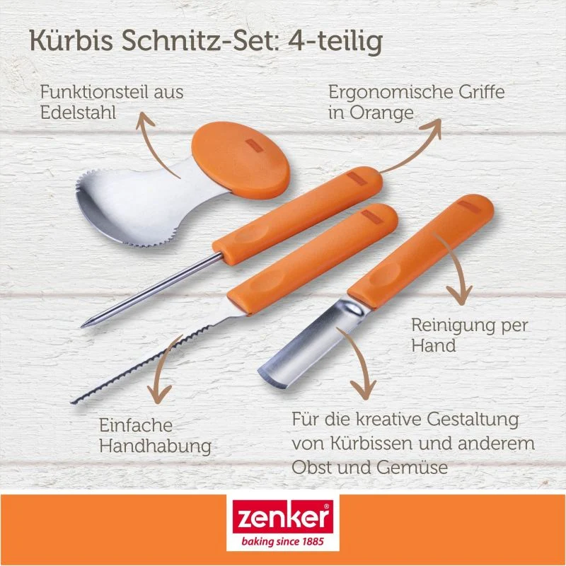 Kürbis Schnitz-Set – 4-teilig - Zenker