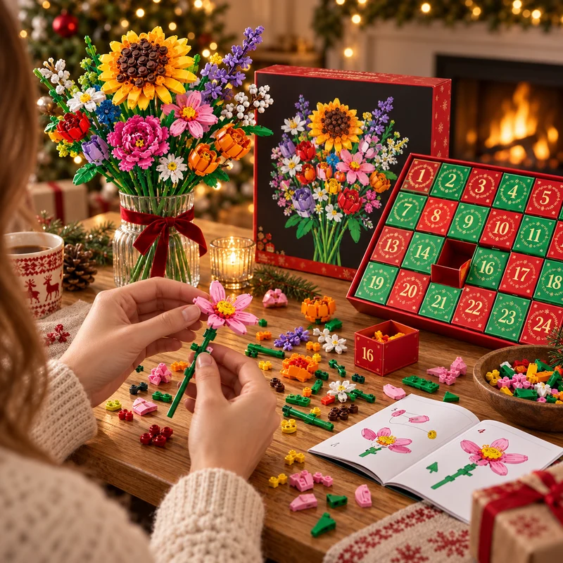 Bloemen Adventskalender 2026 – Bouw Je Eigen Magisch Kerstboeket