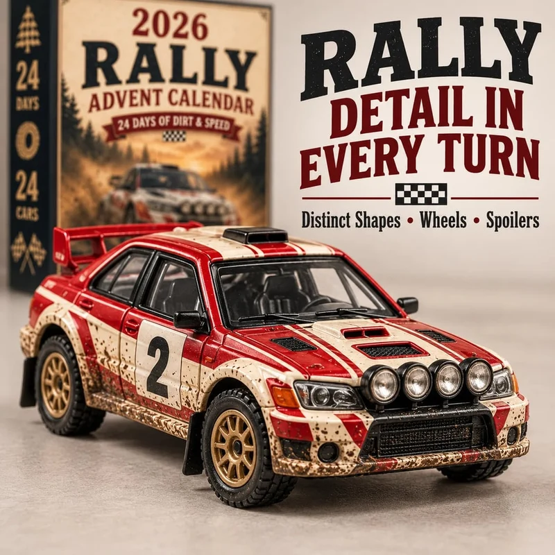 Rally Adventskalender 2026 – 24 Dagen Vol Rallyauto's om te Verzamelen