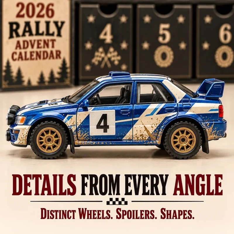 Rally Adventskalender 2026 – 24 Dagen Vol Rallyauto's om te Verzamelen