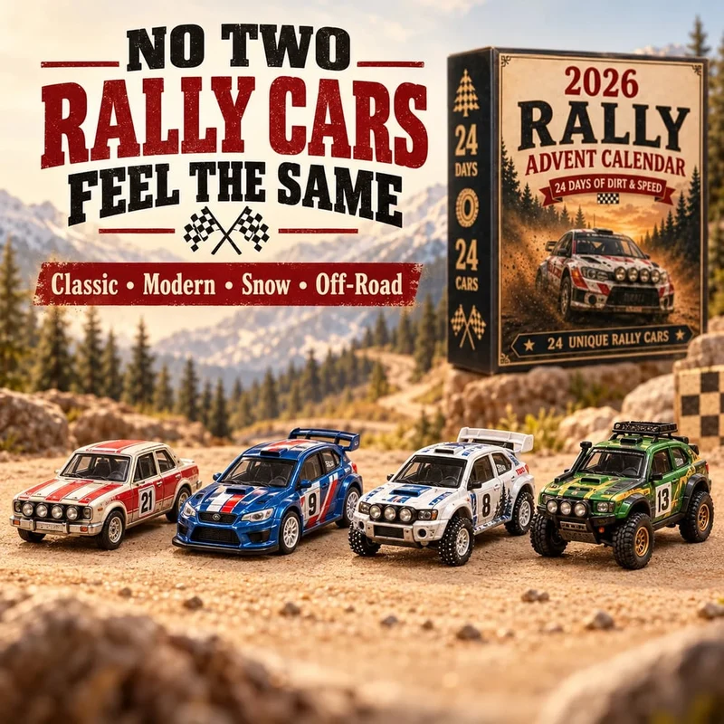 Rally Adventskalender 2026 – 24 Dagen Vol Rallyauto's om te Verzamelen