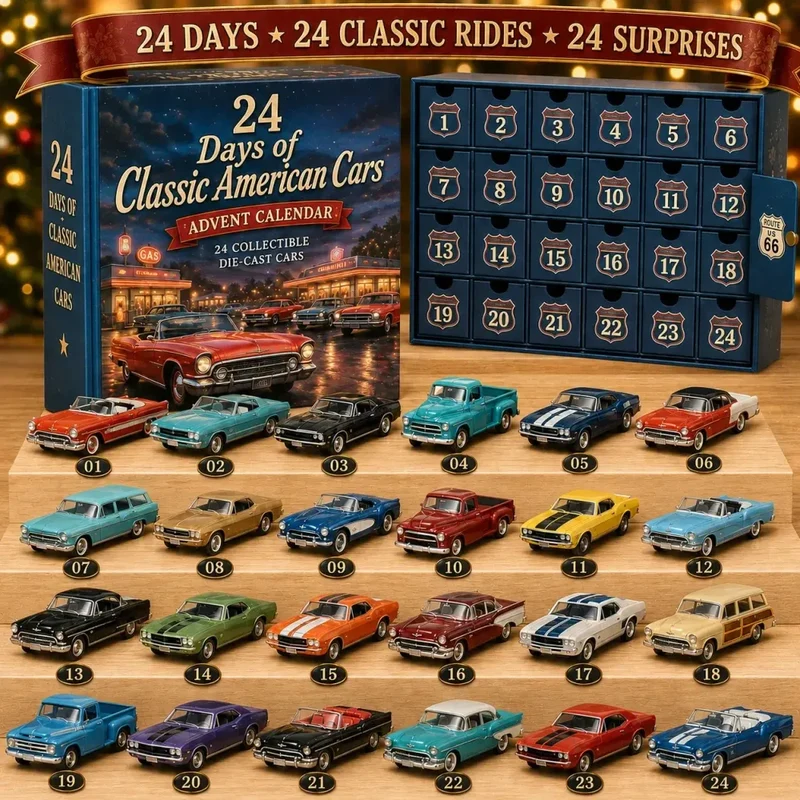 Amerikaanse Auto’s Adventskalender 2026 – 24 Klassieke Oldtimers
