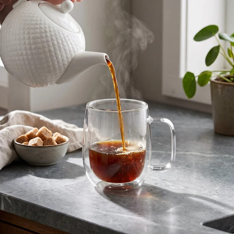 Cookinglife Doppelwandige Latte Macchiato- / Teegläser mit Henkel - 400 ml - 2 Stück