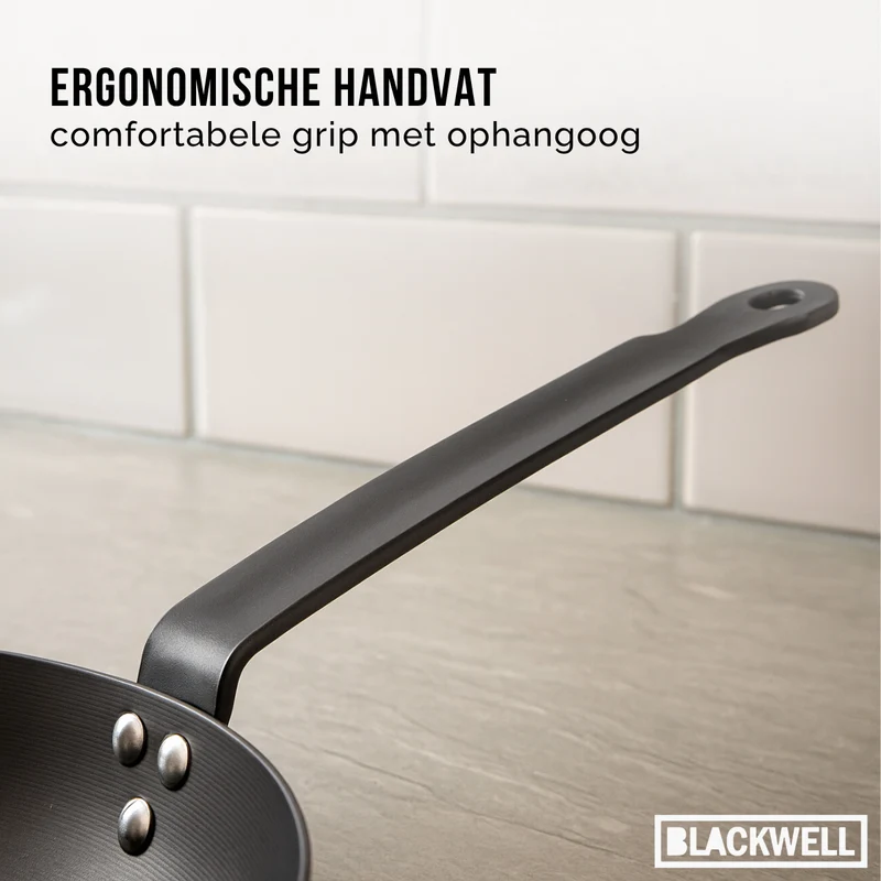 Blackwell Bratpfannenset Carbonstahl Ø 24 und 28 cm – geeignet für alle Wärmequellen – ohne Antihaftbeschichtung
