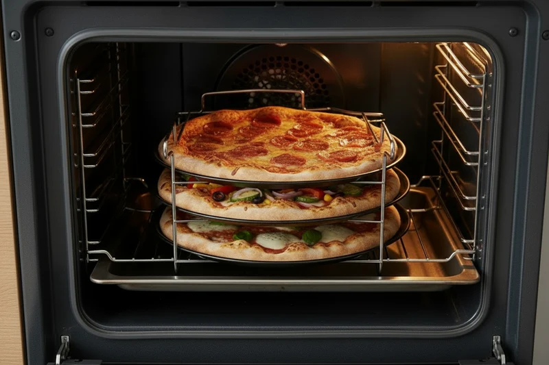 Cookinglife Pizzablech Metall 32 cm Antihaft - Pizza Backblech Set 4-teilig