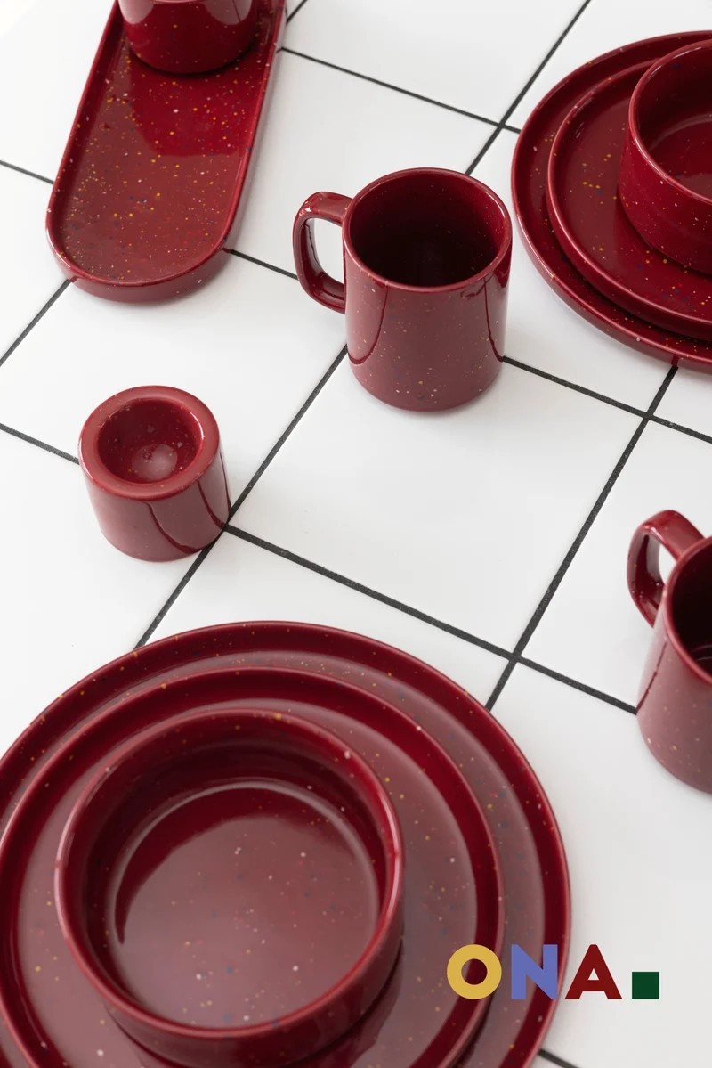 ONA Becher Fika Burgundy 330 ml - 4 Stück
