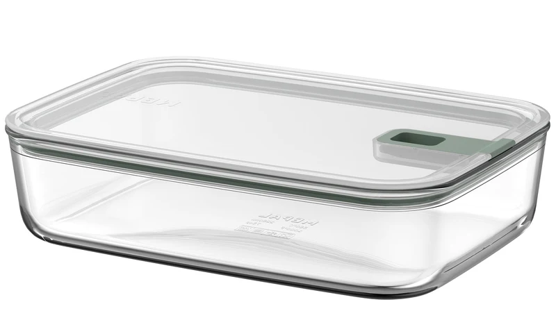 Mepal Auflaufform / Lasagneform mit Deckel EasyClip Nordic Sage - Glas - 2,25 Liter