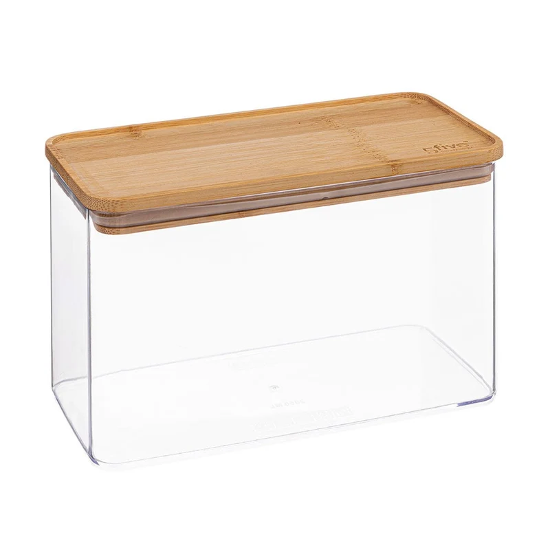 Luftdichter Vorratskanister 2,0 Liter mit niedrigem Bambusdeckel Five®