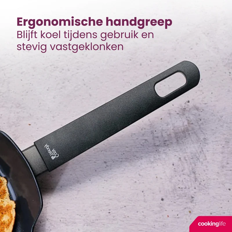Cookinglife Bratpfanne Black Cera Ø 24 cm – geeignet für alle Wärmequellen – keramische Antihaftbeschichtung