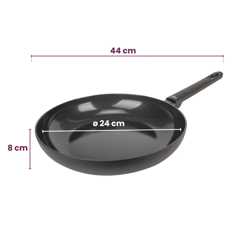 Cookinglife Bratpfanne Black Cera Ø 24 cm – geeignet für alle Wärmequellen – keramische Antihaftbeschichtung
